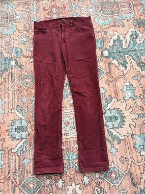 H&M Women's Straight Leg Pants in Burgundy